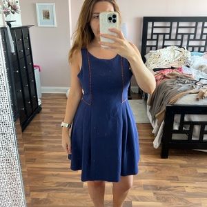 NWOT BCBG BCBGeneration indigo a-line dress with cutouts